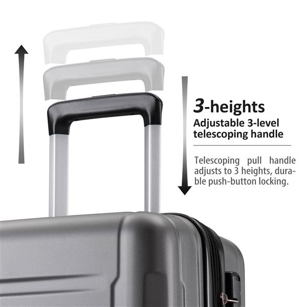 Expanable Spinner Wheel 2 Piece Luggage Set ABS Lightweight Suitcase with TSA Lock 20inch+28inch