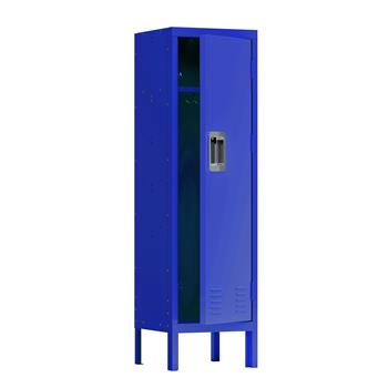 1 Door Tall Single Metal Locker-Retro Style Storage Cabinet--Industrial Furniture--For Living Room/Bedroom/Storage Room/Gym/School--Blue