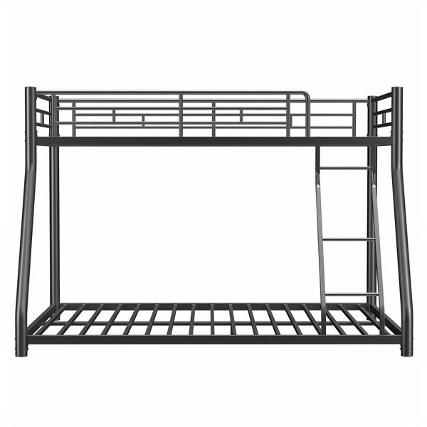 Metal Twin over Full Bunk Bed/ Heavy-duty Sturdy Metal/ Noise Reduced/ Safety Guardrail/ CPC Certified/ No Box Spring Needed,Black