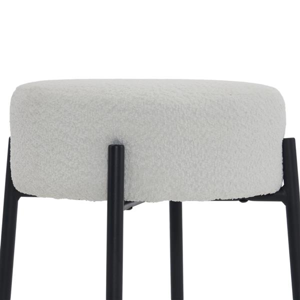 30" Tall, Round High Bar Stools, Set of 2 - Contemporary upholstered dining stools for kitchens, coffee shops and bar stores - Includes sturdy hardware support legs