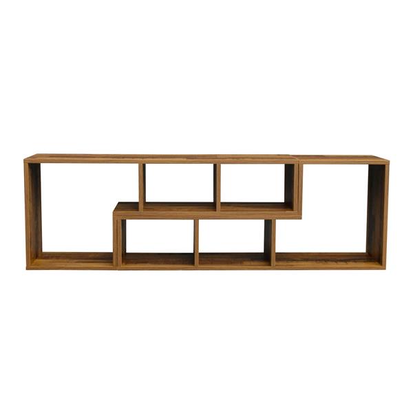 Double L-Shaped Oak TV Stand,Display Shelf ,Bookcase for Home Furniture,Fir Wood