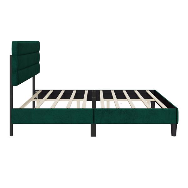 King Bed Frame with Headboard,Sturdy Platform Bed with Wooden Slats Support,No Box Spring,Mattress Foundation,Easy Assembly  Green