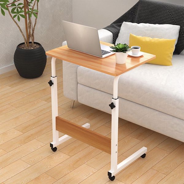 Mobile Over Bed Chair Table Hospital Overbed Height Adjustable Laptop Tray Stand