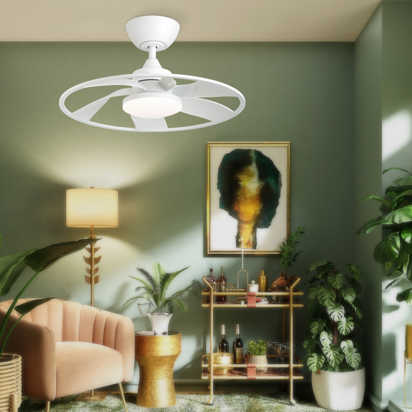 Light Pro 22英寸LED室内哑光白色智能吊扇，带直流电机【周末不发货，TK/TEMU订单仅支持自提】-7