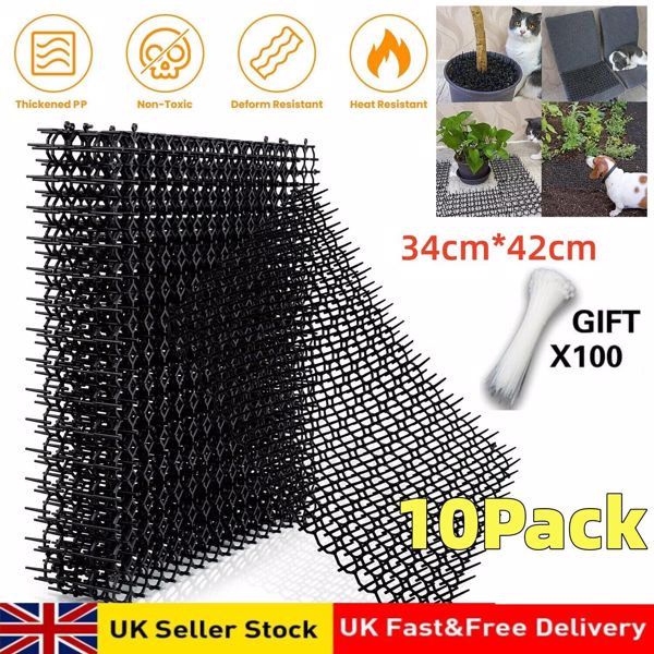 10X Cat Scat Mat Spike Anti-Cat Prickle Strip Deterrent Garden Repellent Animal