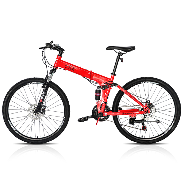 CamPingSurvivals 26in Land Rover Shimano TX30 High Carbon Steel 100kg 21 Speed ​​Red Black Mountain Bike