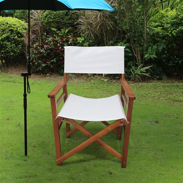 Folding Chair Wooden Director Chair Canvas Folding Chair Folding Chair  populus + Canvas (Color : White)