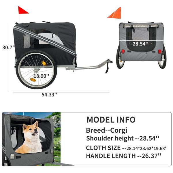 Outdoor Heavy Duty Foldable Utility Pet Stroller Dog Carriers Bicycle Trailer