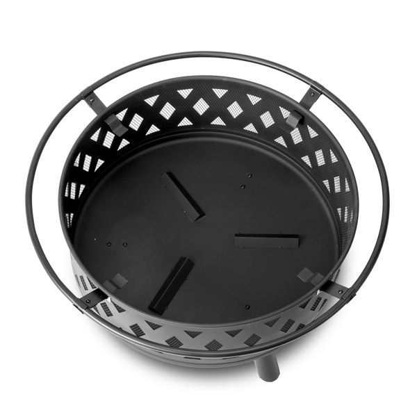 32IN  Metal Fire Pit Black