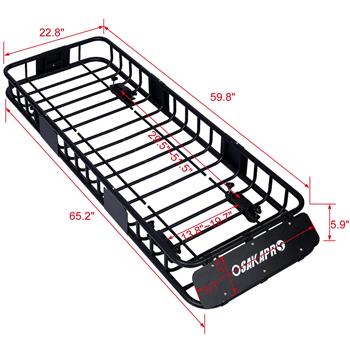 Rooftop Cargo Carrier Basket Motoring Roof Rack,Top Mount Roof Rack 64\\" black steel