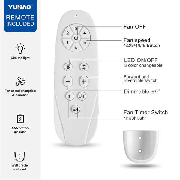 52 In.Intergrated LED Ceiling Fan Lighting with Remote Control