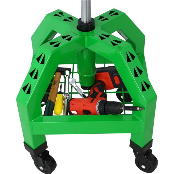 Pneumatic 360 Degree Swivel Stool, Mechanics Rolling Creeper Seat, Heavy Duty Rolling Mechanics Stool, Shop Stool with Casters green