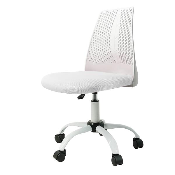 Armless Ergonomic Office and Home Chair with Supportive Cushioning, White