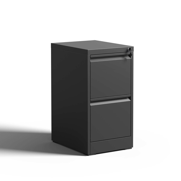 2 Drawer Metal Vertical File Cabinet with Lock Office Home Steel Vertical File Cabinet for A4 Legal/Letter Size