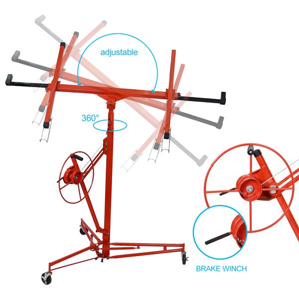 Drywall Lift Panel 11' Lift Drywall Panel Hoist Jack Lifter,BLUE