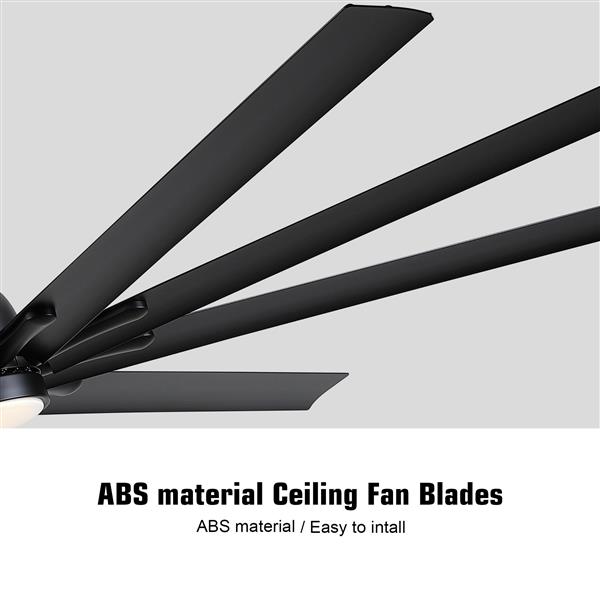 84 In Super Large Black Ceiling Fan with Remote Control