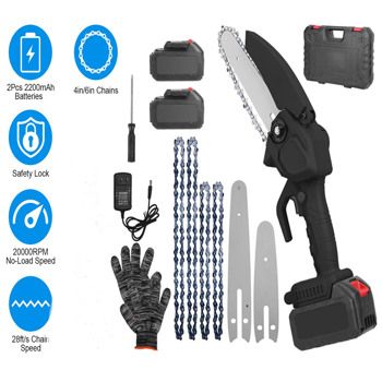 Mini 4In&6In Two Sizes Chainsaws Super Handheld Rechargeable Chain Saw With mini chain saw is an excellent tool Small Electric Chainsaws Battery Powered For Wood/Trees Cutting No shipments on weekend