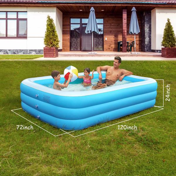 Inflatable Swimming Pools Inflatable Lounge Pool for Kids Baby Adult Inflatable Water Ball Pool for Outdoor Garden Backyard Summer Water Party 120*72*24in（No shipments on weekends）