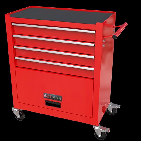 4 Drawers Tool Cabinet with Tool Sets-RED