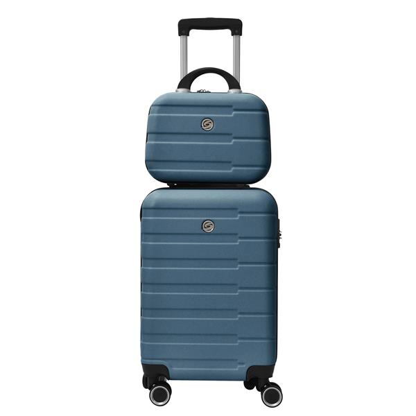 4 Piece Hard Shell Luggage Set,Carry on Suitcase with Spinner Wheels,Family Luggage Set,Dark Blue(12/20/24/28in)