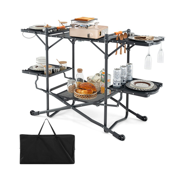  Portable outdoor barbecue table