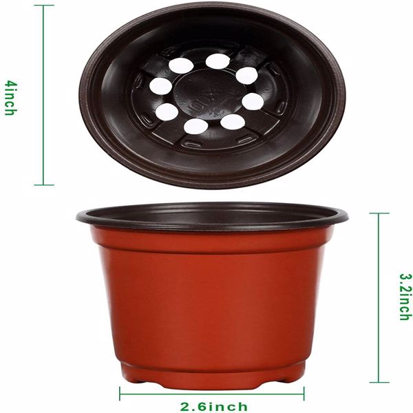 100x Plant Pots Plastic Terracotta Bucket Herb Flower Pots Planter Seed Trays