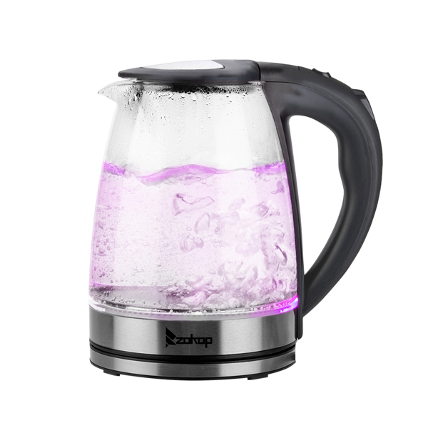 ZOKOP HD-1861-A 110V 1500W 1.8L Electric Glass Kettle US Plug