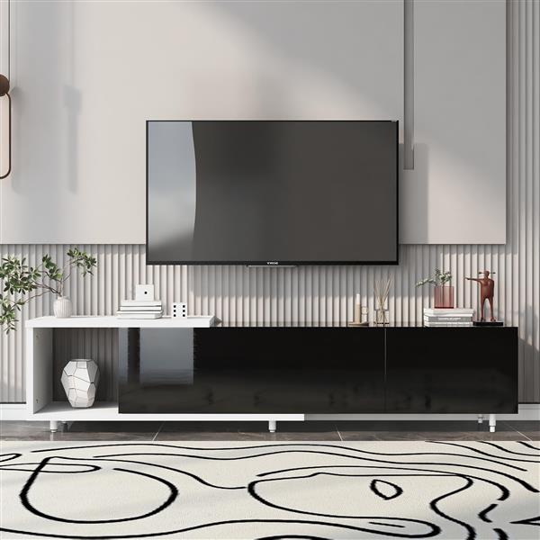 Modern ,Stylish TV Stand  TV Cabinet for 80+inch TV, Black