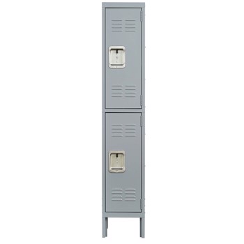 2 Door 66\\"H Metal Lockers With Lock for Employees,Storage Locker Cabinet for Home Gym Office School Garage,Gray