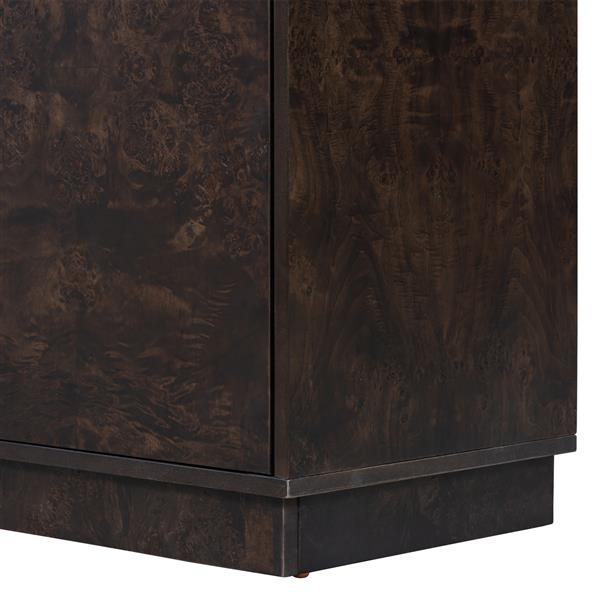 Wood Pattern Storage Cabinet with 3 Doors, Suitable for Hallway, Entryway and Living Rooms.