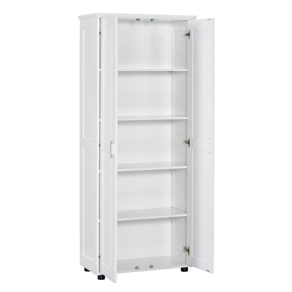 Storage Cabinet with Two Doors for Bathroom, Office, Adjustable Shelf, MDF Board, White