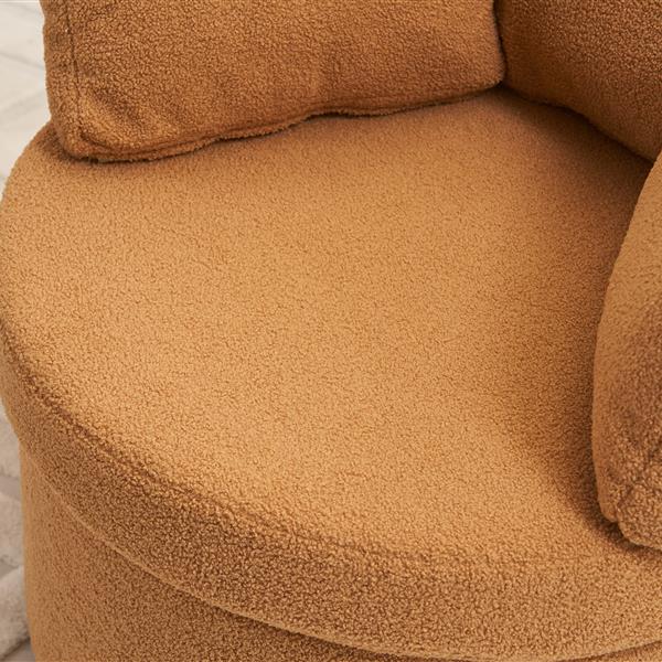 Fabric Swivel And Storage Chair With Back Cushion For Living Room,Khaki