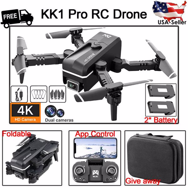 Quad air Drone RC Drone 4K HD Dual Camera WIFI FPV KK1 2 x Battery Rc Quadcopter（No shipment on weekends）