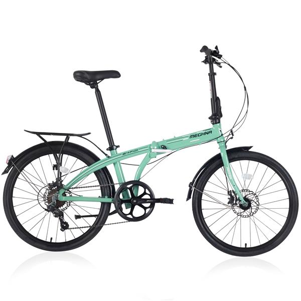 24" Folding City Bike Aluminum Frame 7 Speed Folding Bike