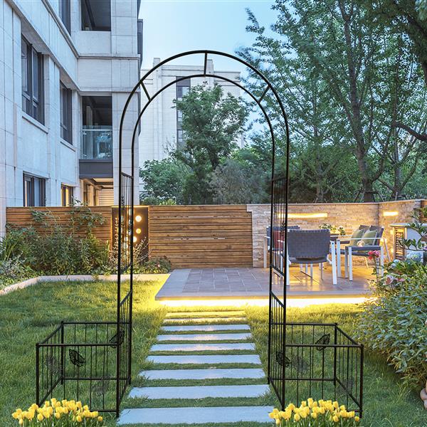 Metal Garden Arch Garden Arbor Trellis Climbing Plants Support Arch Outdoor Arch Wedding Arch Party Events Archway Black