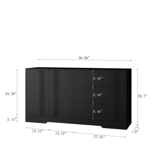 Sideboard Buffet Cabinet with Storage, Modern Kitchen Buffet Storage Cabinet with Drawer and Doors,  Large Coffee Bar with Adjustable Shelves for Kitchen