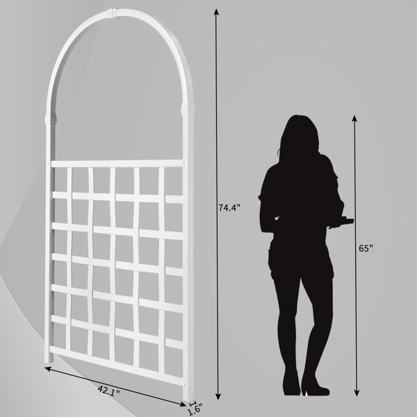 Garden Trellis 42"W x 75"H for Climbing Plants, Vinyl Trellis Indoor Outdoor Plant Support for Vines, Flowers, Vegetables, White