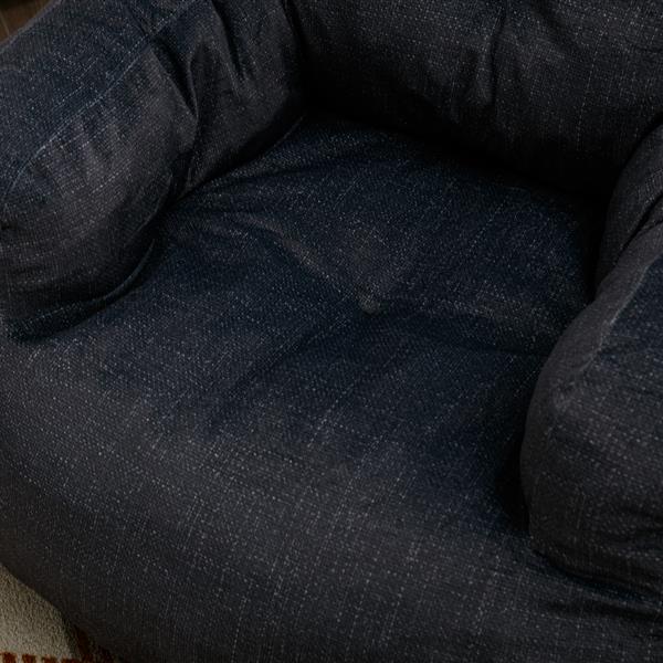 010-Soft Velvet Fabric Bean Bag Chair Filled With Memory Sponge,Dark Gray