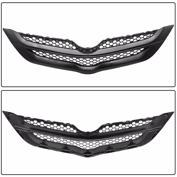 Front Upper + Lower Bumper Grill Grille Set For 2007 2008 Toyota Yaris Sedan