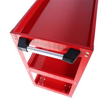 Tool Cart on Wheels, 3 Tier Rolling Mechanic Tool Cart, Heavy Duty Steel Utility Cart w/Lockable Wheels, 450 LBS Capacity Industrial Service Cart for Garage, Warehouse, Workshop (Bright Red)