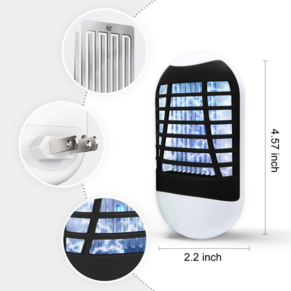 Bug Zapper Indoor, Electronic Fly Zapper Lamp, Non-Toxic, Silent Insect Mosquito Killer, Fly Killers Indoor for Home Use，Shipmentfrom FBA，No shipment on weekends