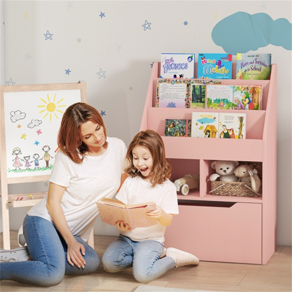 Kids Shelf Book/Storage Cabinet-Pink