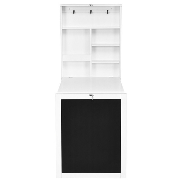 White wall mounted office desk