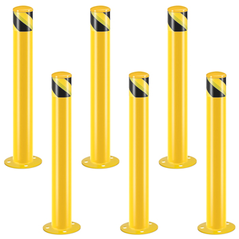 Safety Bollard Post, 36 Inch Height Steel Bollards, 3 Inch Diameter Parking Bollard, Yellow Powder Coated Safety Parking Barrier Post, for Traffic Sensitive Areas