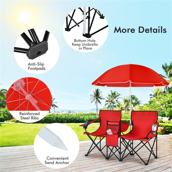 Outdoor camping chair with umbrella