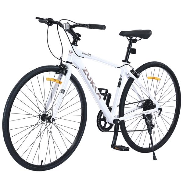 7 Speed Hybrid Bike Aluminum Alloy Frame C-Brake 700C Road Bike For men women's City Bicycle