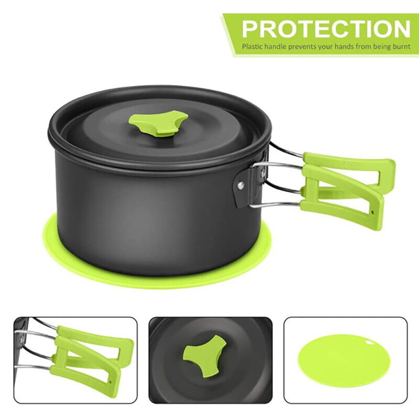 Portable Stove Set Camping Hiking Cookware Outdoor Picnic Bowl Pot Cooking Tool