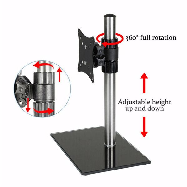 Single Computer Monitor Arm Mount Desks Stand 14-26”Screen LED TV Bracket Mounts