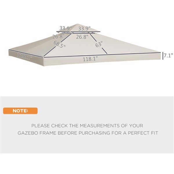 Gazebo Replacement Canopy -AS ( Amazon Shipping)（Prohibited by WalMart）