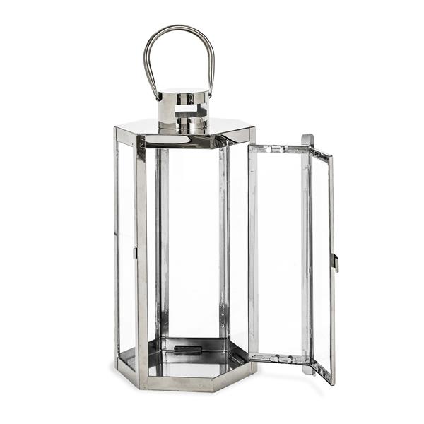 16"H STAINLESS STEEL LANTERN